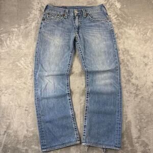 True Religion Disco Joey Big T Jeans Men's 34x33 Blue Made in USA Y2K
